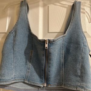 Denim crop top forever21
